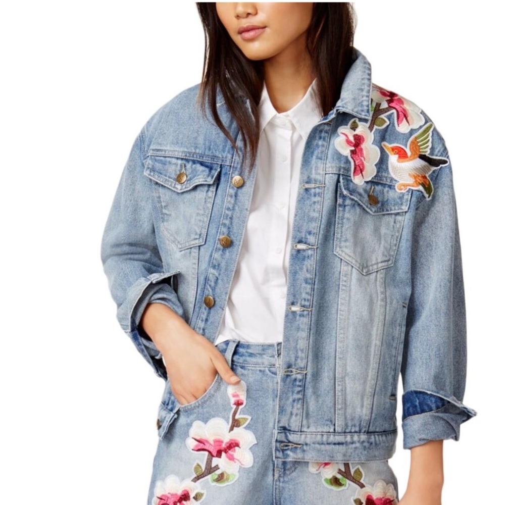 Oversized Embroidered Jean Jacket